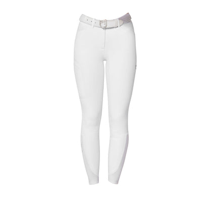 Pantalón slim fit mujer Equestro Ridertechnology full grip - Blanco