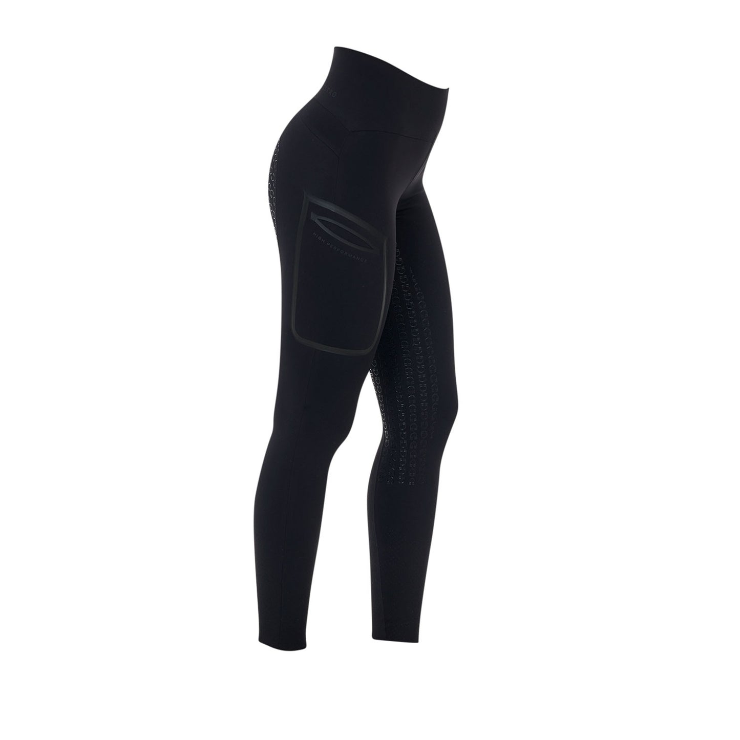 Leggings de mujer Equestro Ridertechnology cintura alta full grip - Negro
