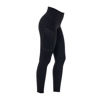 Leggings de mujer Equestro Ridertechnology cintura alta full grip - Negro