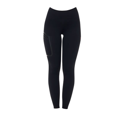 Leggings de mujer Equestro Ridertechnology cintura alta full grip - Negro