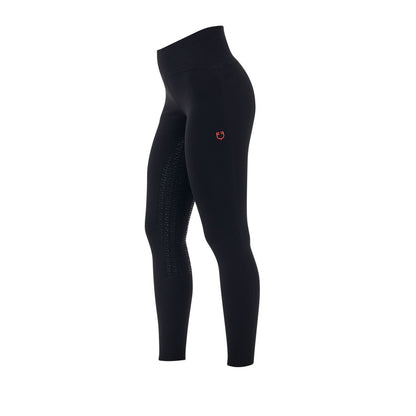 Leggings de mujer Equestro Ridertechnology cintura alta full grip - Negro