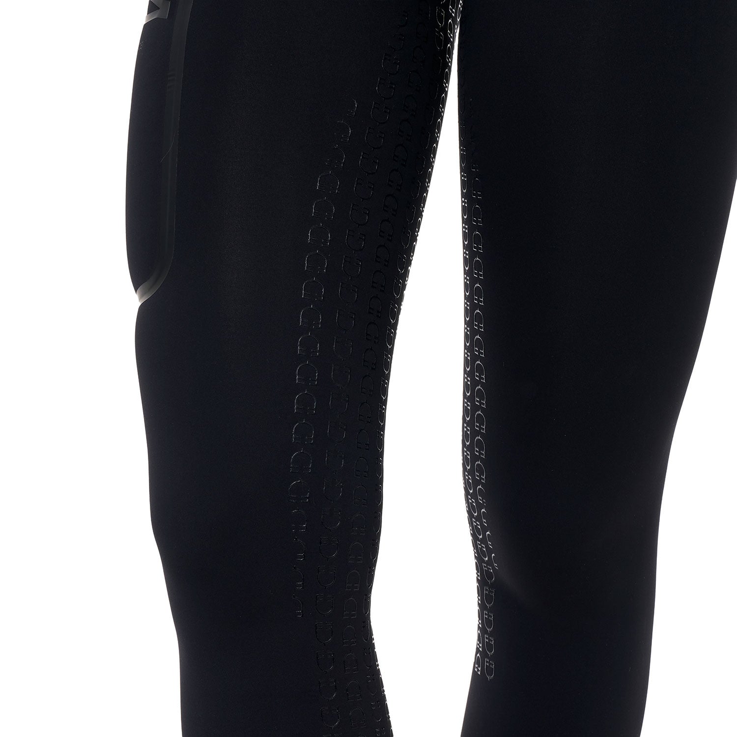 Leggings de mujer Equestro Ridertechnology cintura alta full grip - Negro