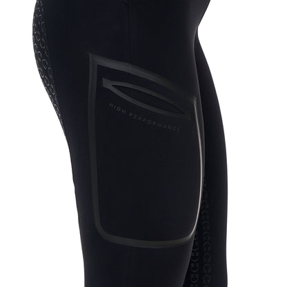 Leggings de mujer Equestro Ridertechnology cintura alta full grip - Negro