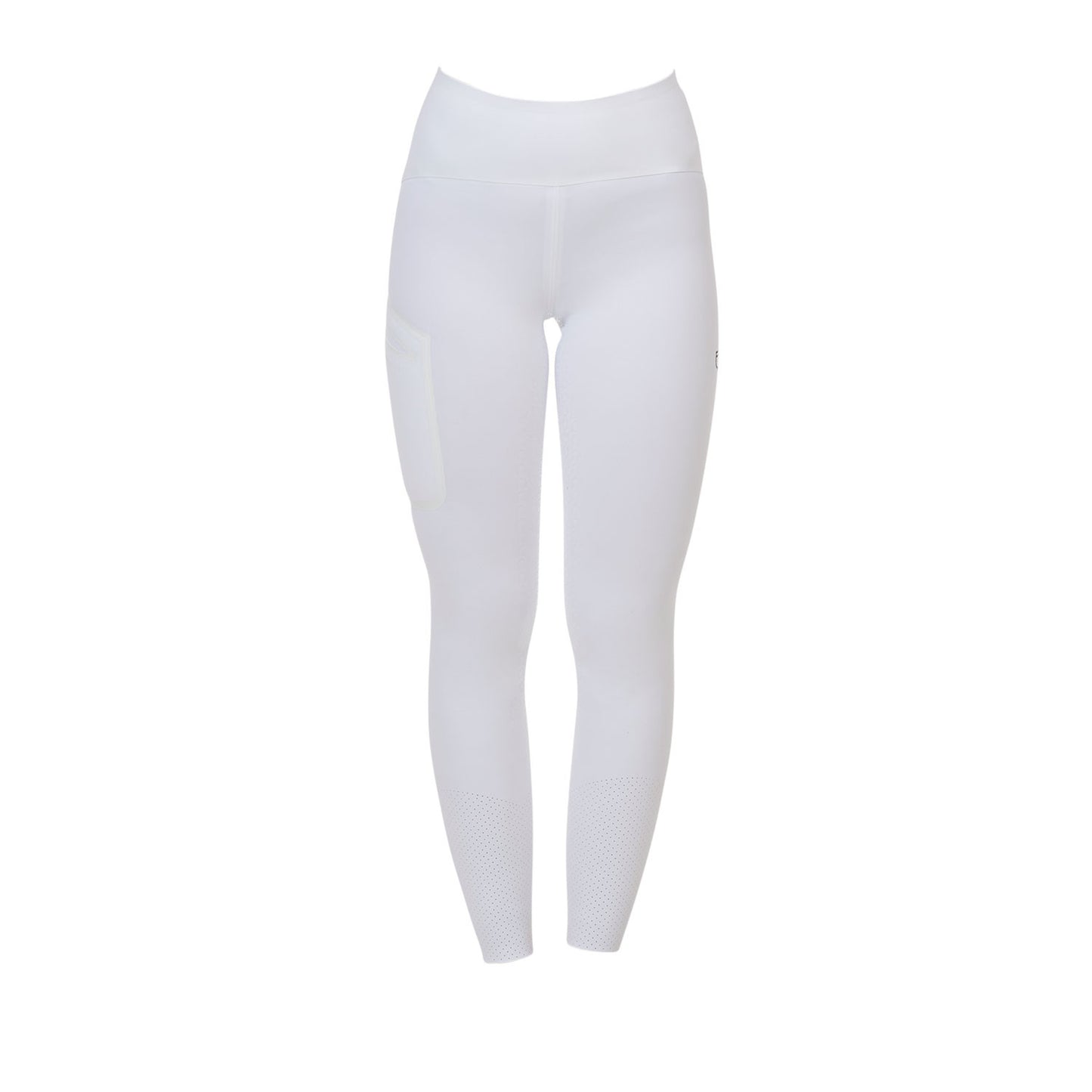 Leggings de mujer Equestro Ridertechnology cintura alta full grip - Blanco