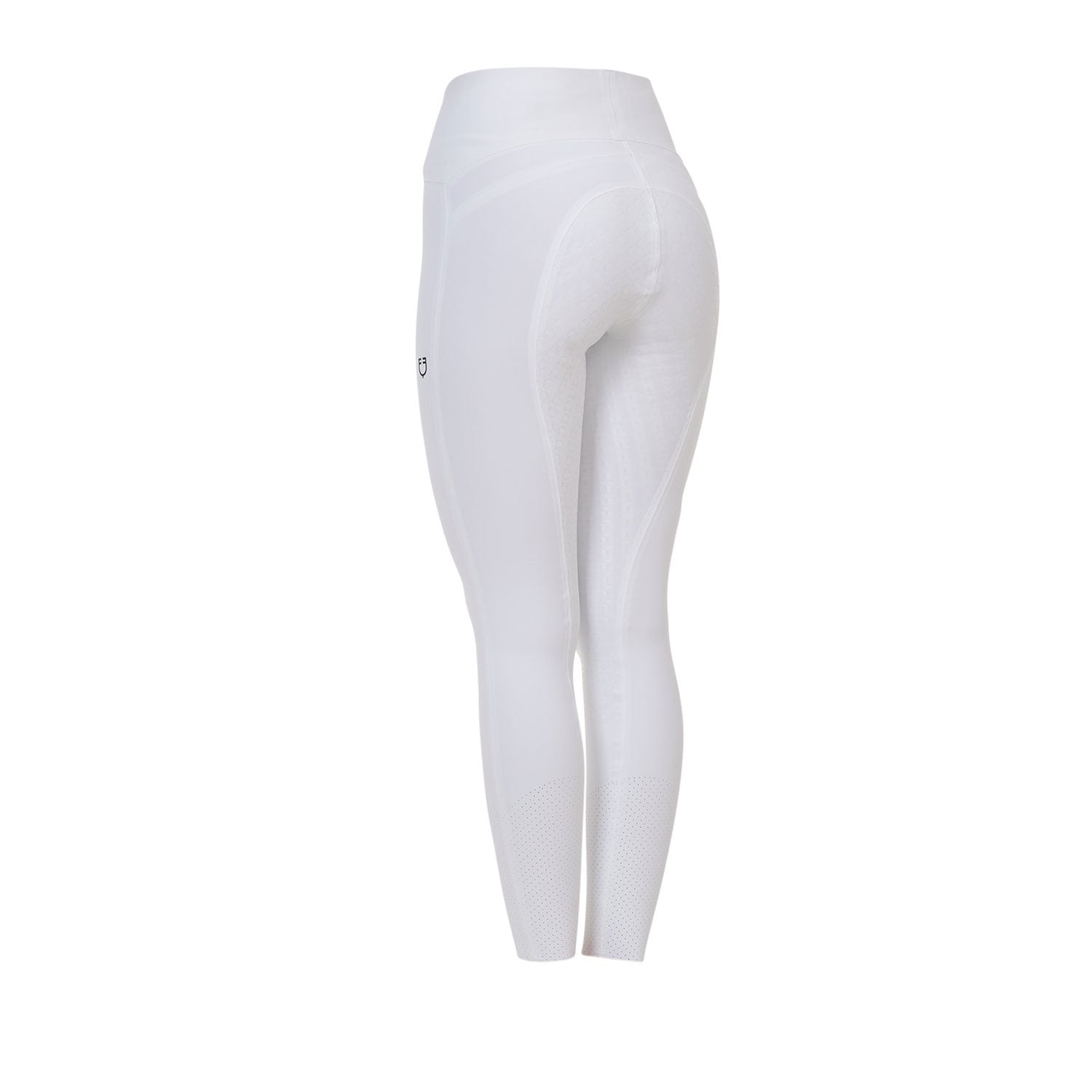 Leggings de mujer Equestro Ridertechnology cintura alta full grip - Blanco
