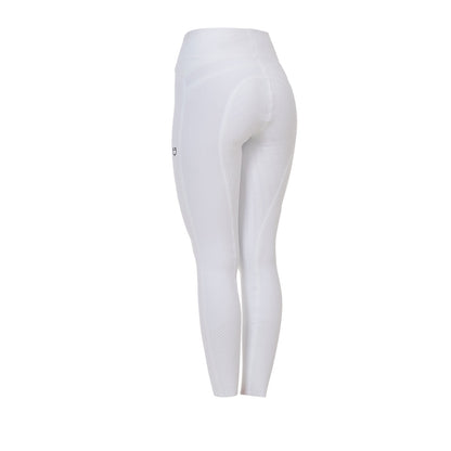 Leggings de mujer Equestro Ridertechnology cintura alta full grip - Blanco