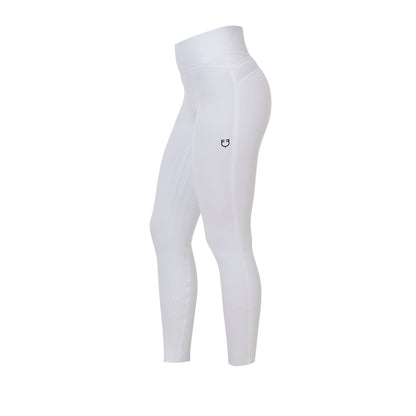 Leggings de mujer Equestro Ridertechnology cintura alta full grip - Blanco