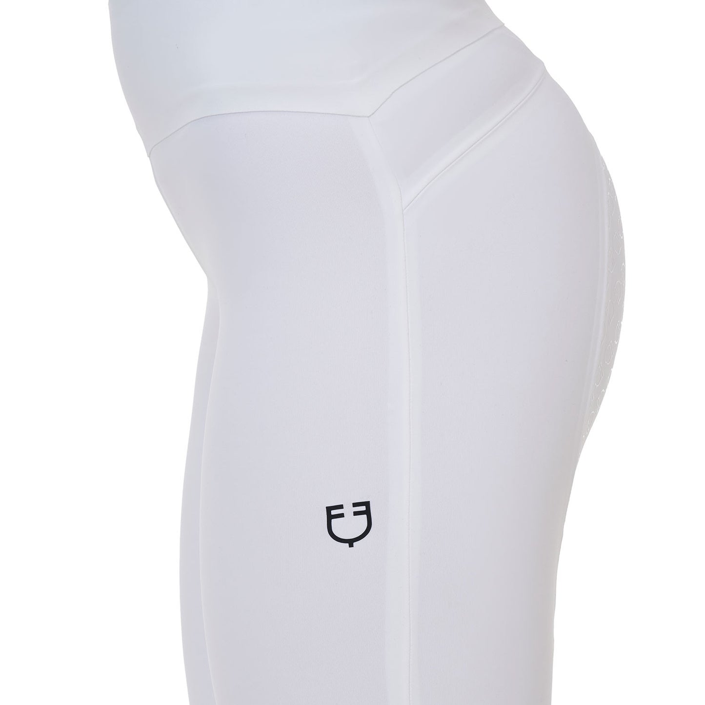 Leggings de mujer Equestro Ridertechnology cintura alta full grip - Blanco