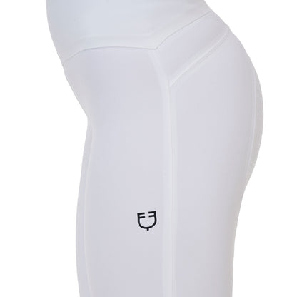 Leggings de mujer Equestro Ridertechnology cintura alta full grip - Blanco