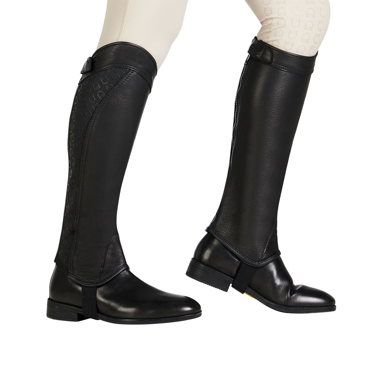 Polainas unisex banda elástica con logotipos Equestro - Negro