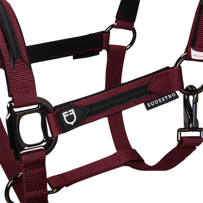 Cabezada de felpa resistente Equestro - Burdeos
