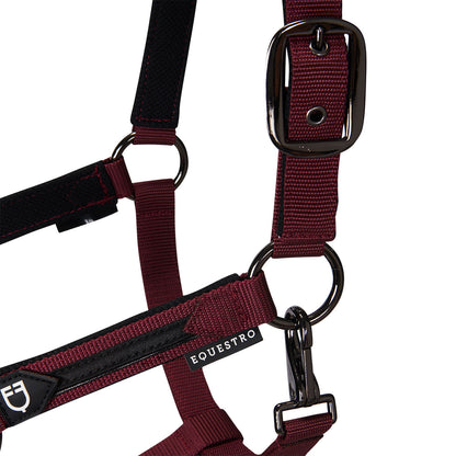 Cabezada de felpa resistente Equestro - Burdeos