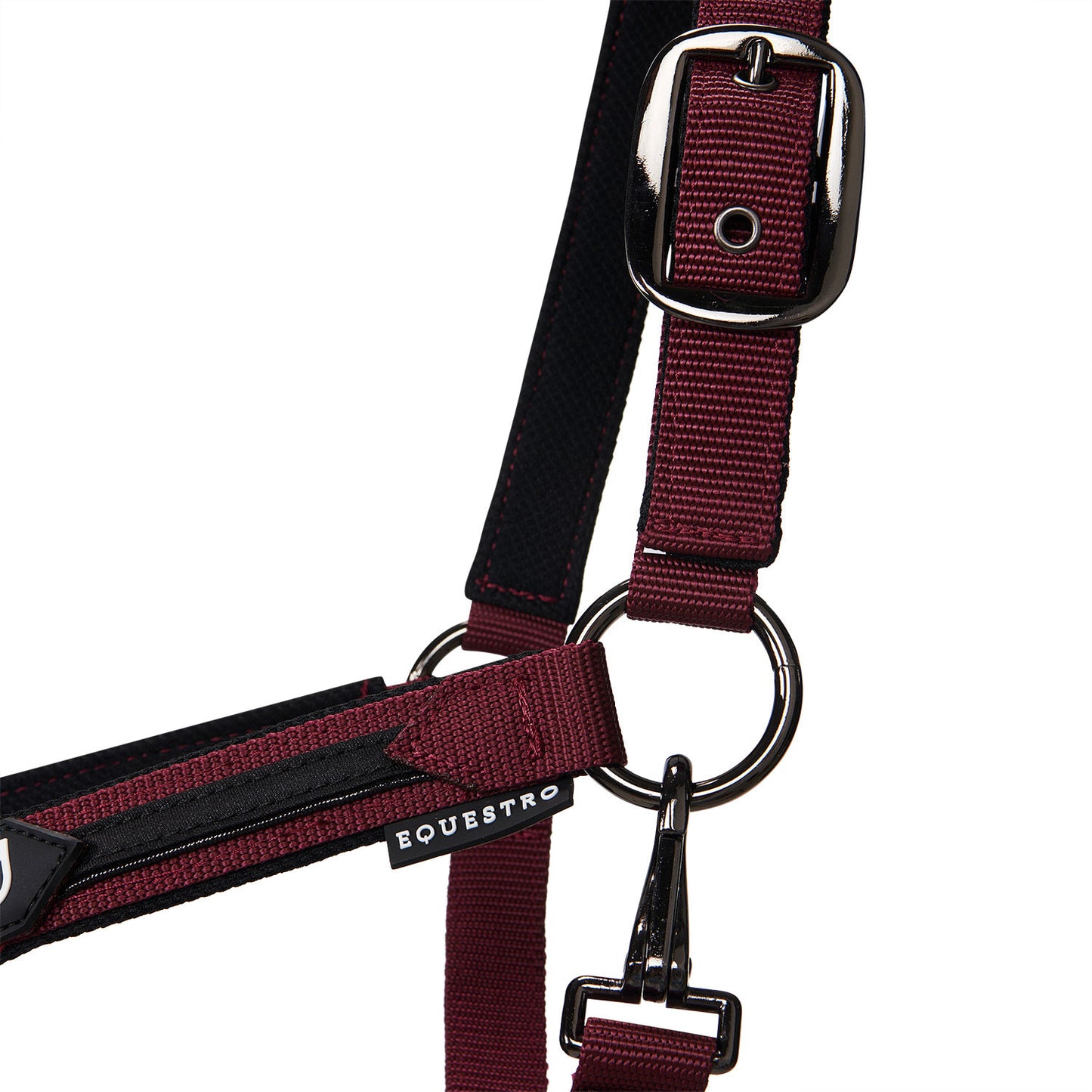 Cabezada de felpa resistente Equestro - Burdeos