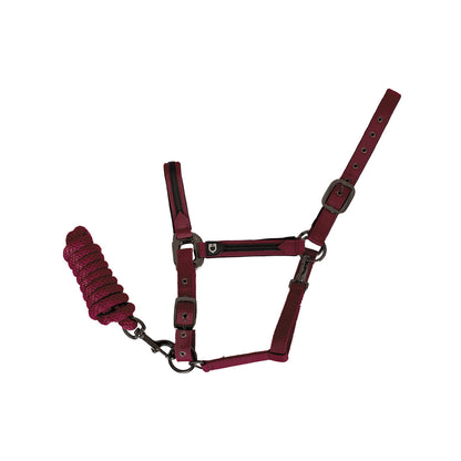 Cabezada de felpa resistente Equestro - Burdeos