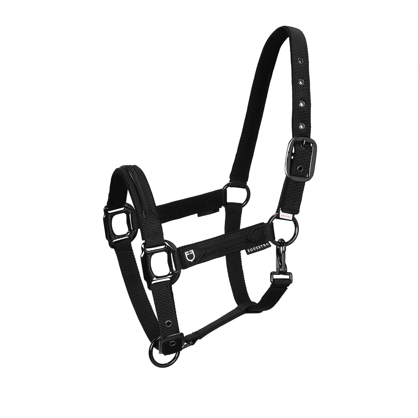Cabezada de felpa resistente Equestro - Negro