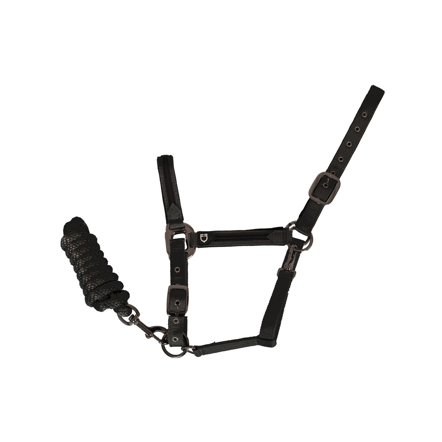 Cabezada de felpa resistente Equestro - Negro