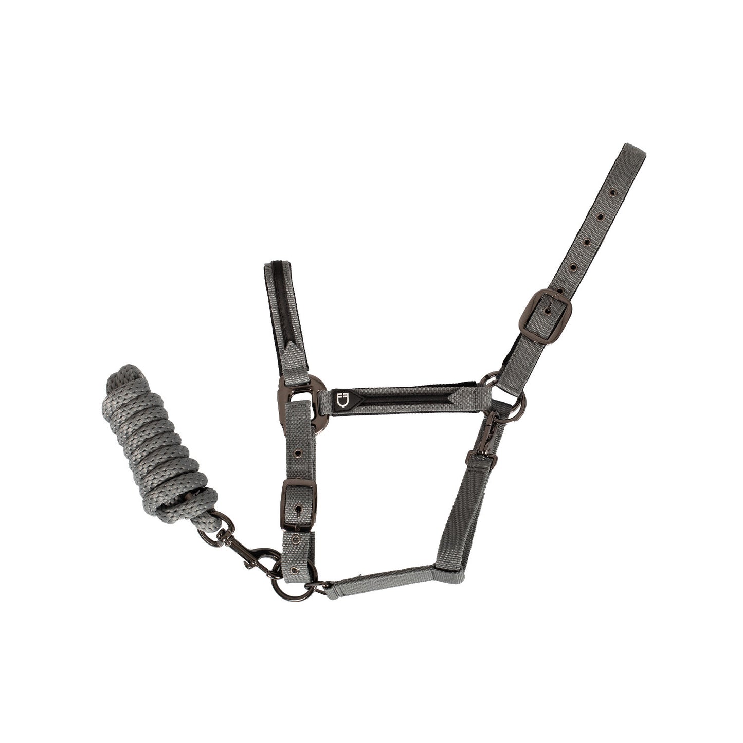 Cabezada de felpa resistente Equestro - Gris