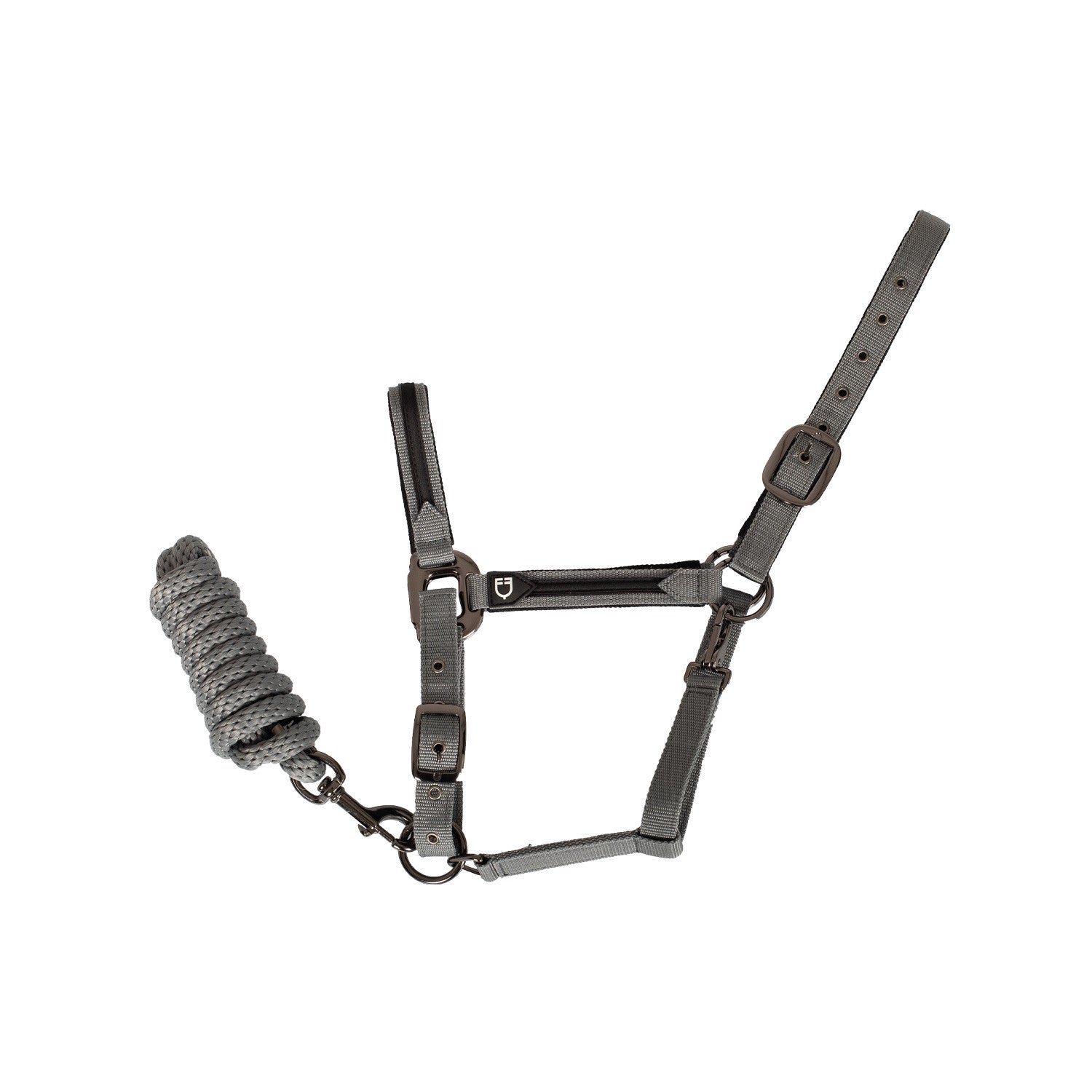 Cabezada de felpa resistente Equestro - Gris