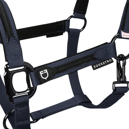 Cabezada de felpa resistente Equestro - Azul marino