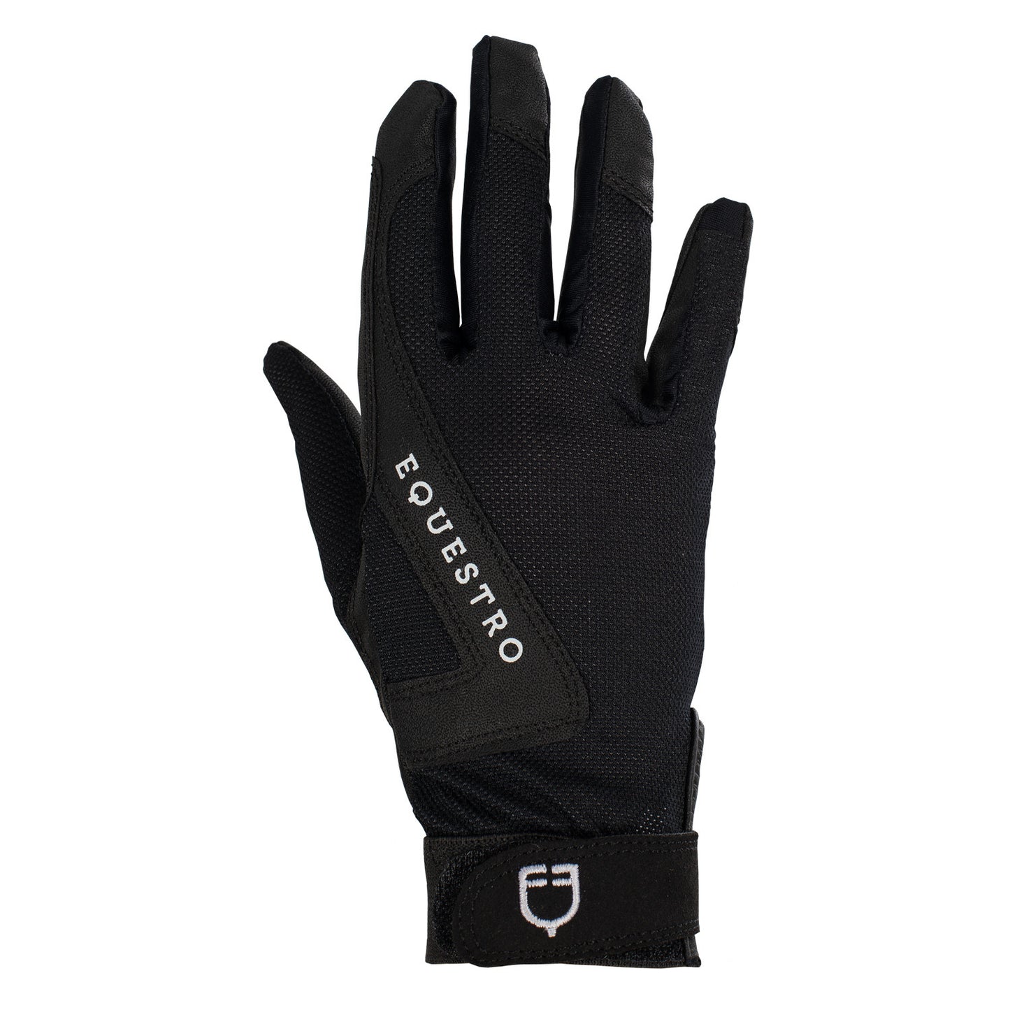 Guantes de tejido técnico con logo Equestro - Negro
