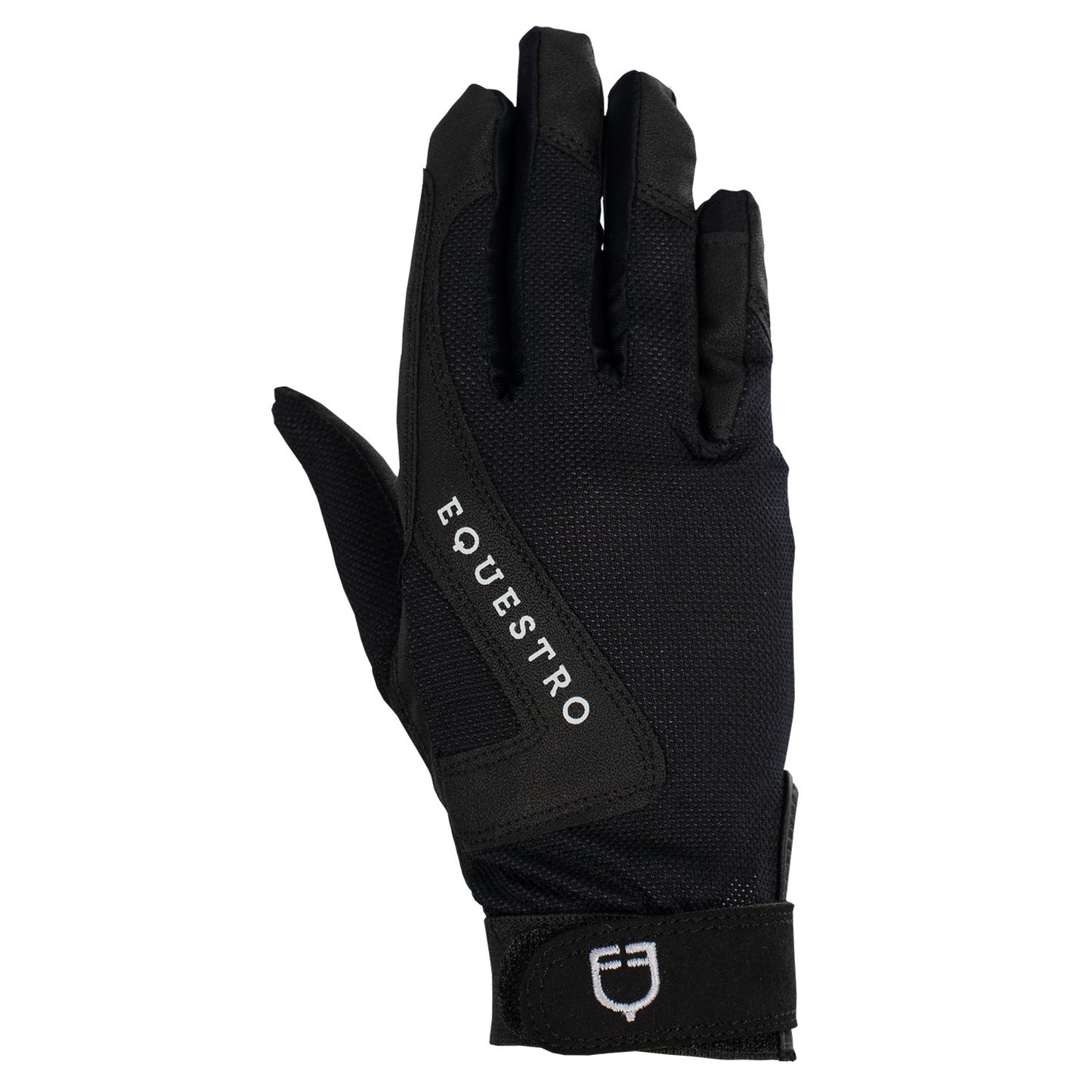 Guantes de tejido técnico con logo Equestro - Negro