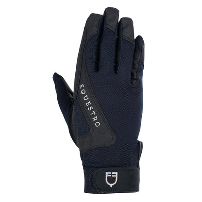 Guantes de tejido técnico con logo Equestro - Azul marino