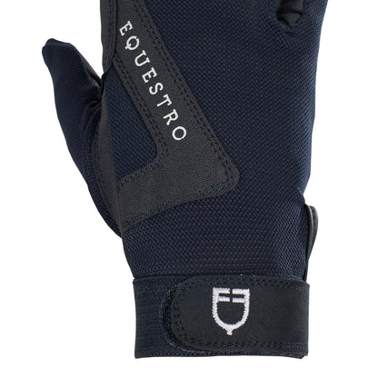 Guantes de tejido técnico con logo Equestro - Azul marino