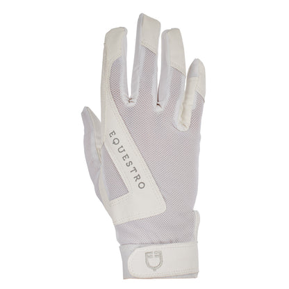 Guantes de tejido técnico con logo Equestro - Blanco