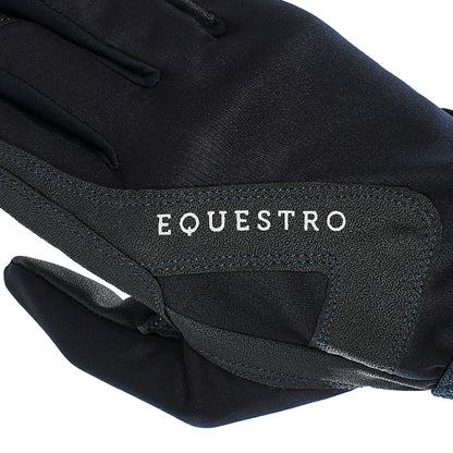 Guantes de tejido técnico con forro polar Equestro - Azul marino