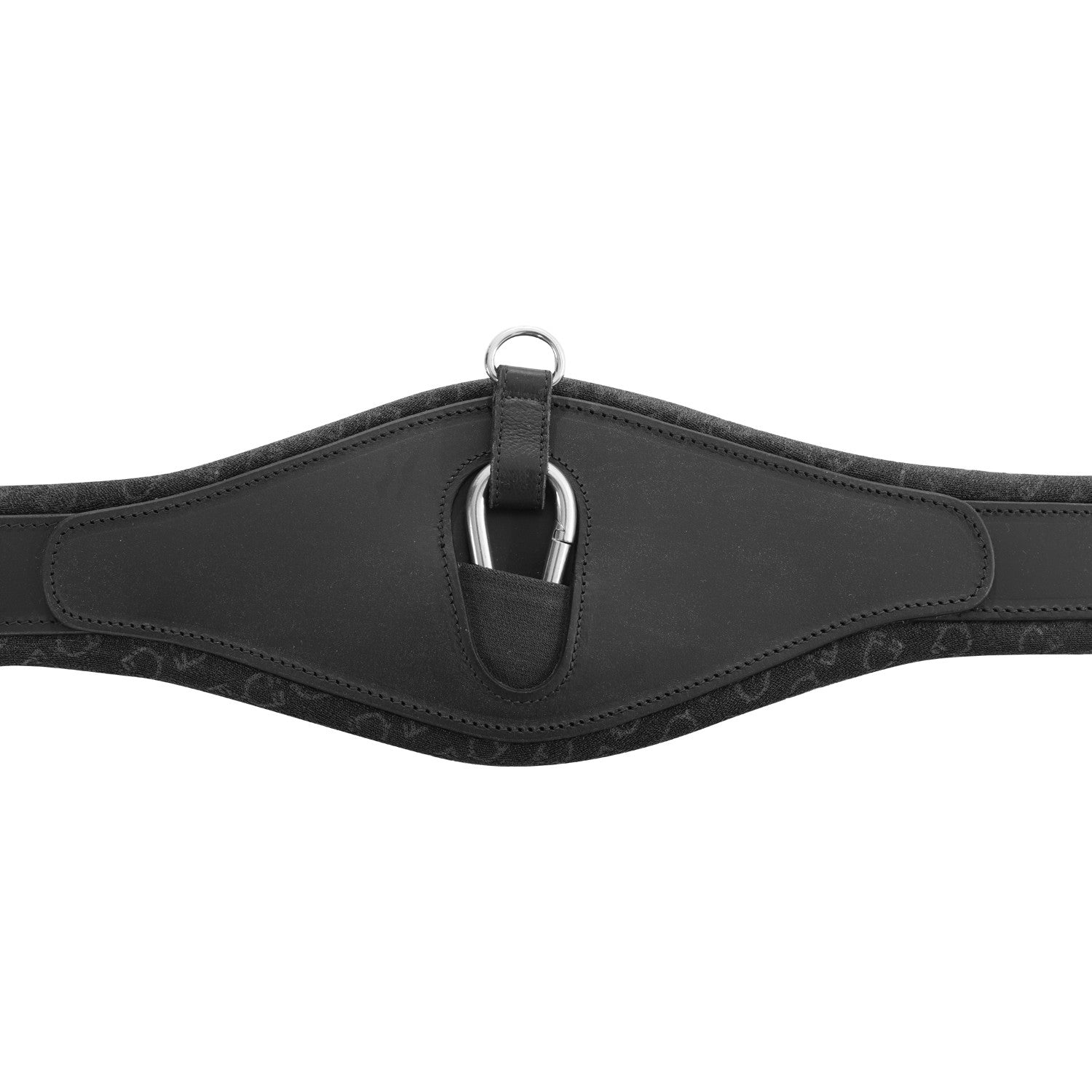 Cinchón de salto con cuero moldeado Equestro - Negro