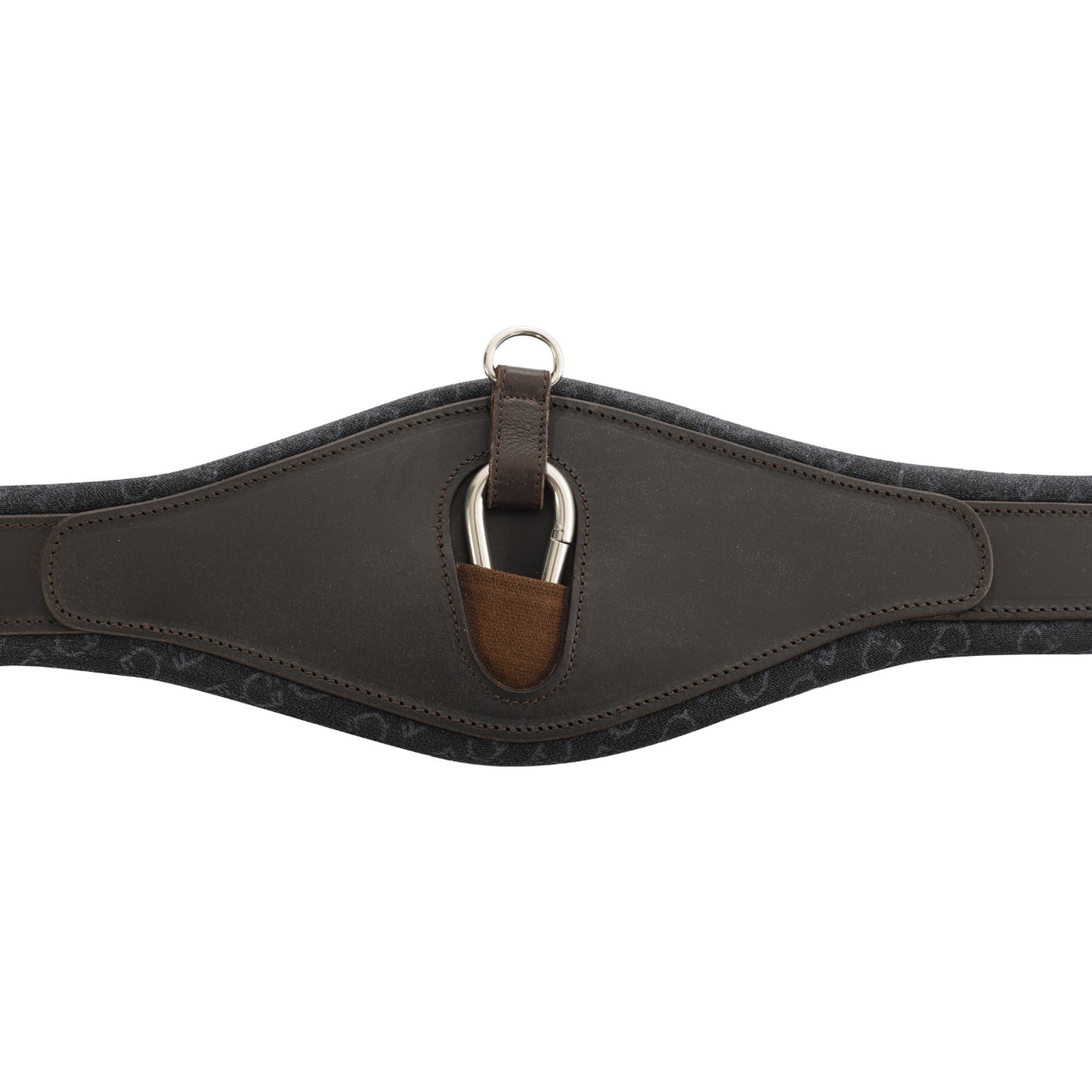 Cinchón de salto con cuero moldeado Equestro - Marrón oscuro