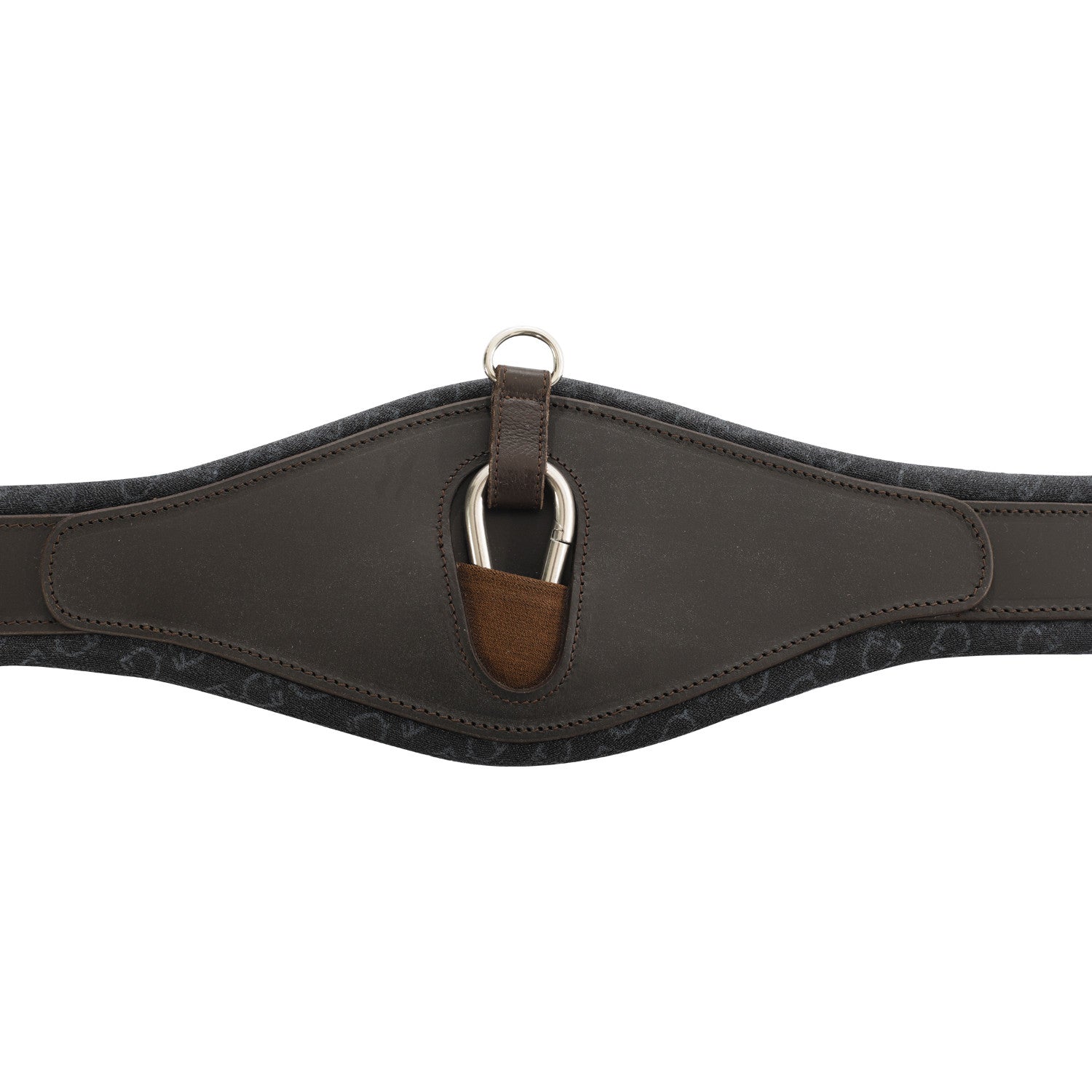 Cinchón de salto con cuero moldeado Equestro - Marrón oscuro