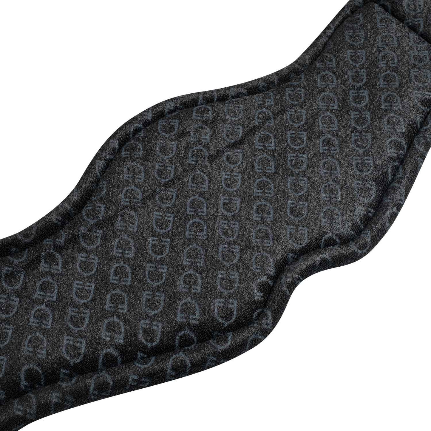 Cinchón de doma anatómico de cuero con logotipo grabado Equestro - Negro