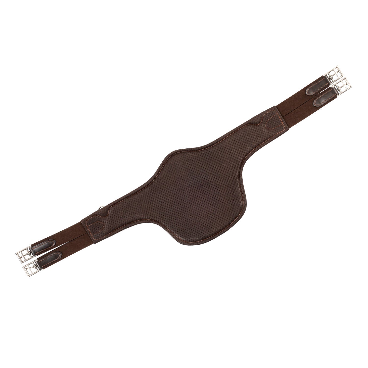 Cincha de salvacruces con cabezal de caballo de cuero Equestro - Marrón oscuro