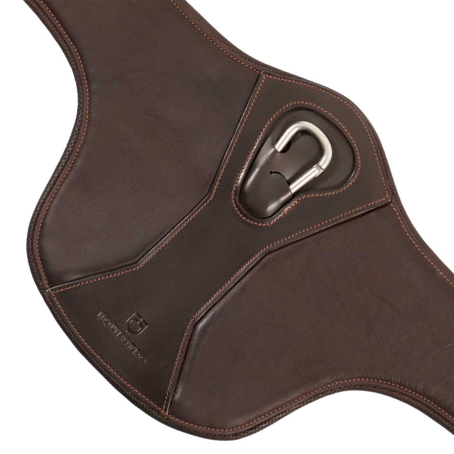 Cincha de salvacruces con cabezal de caballo de cuero Equestro - Marrón oscuro