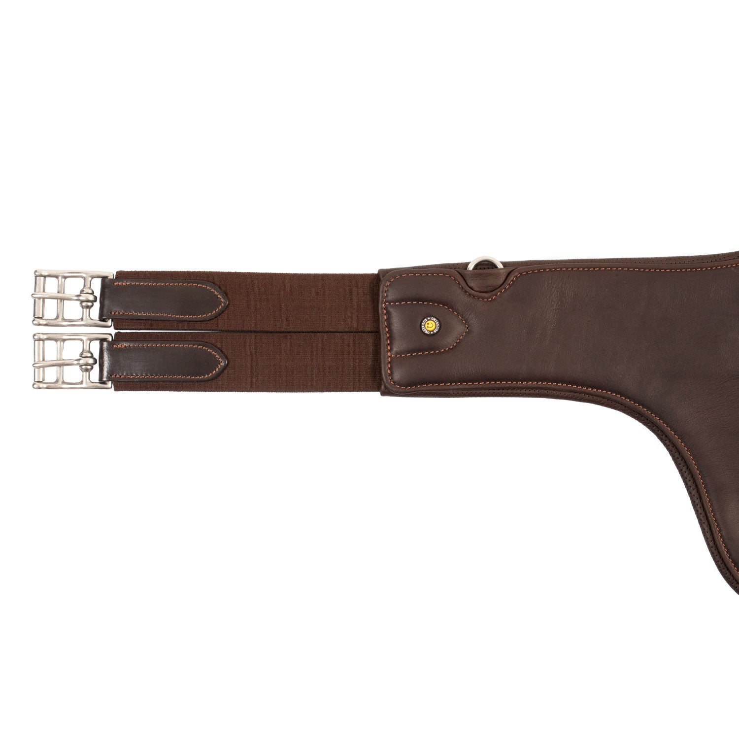 Cincha de salvacruces con cabezal de caballo de cuero Equestro - Marrón oscuro