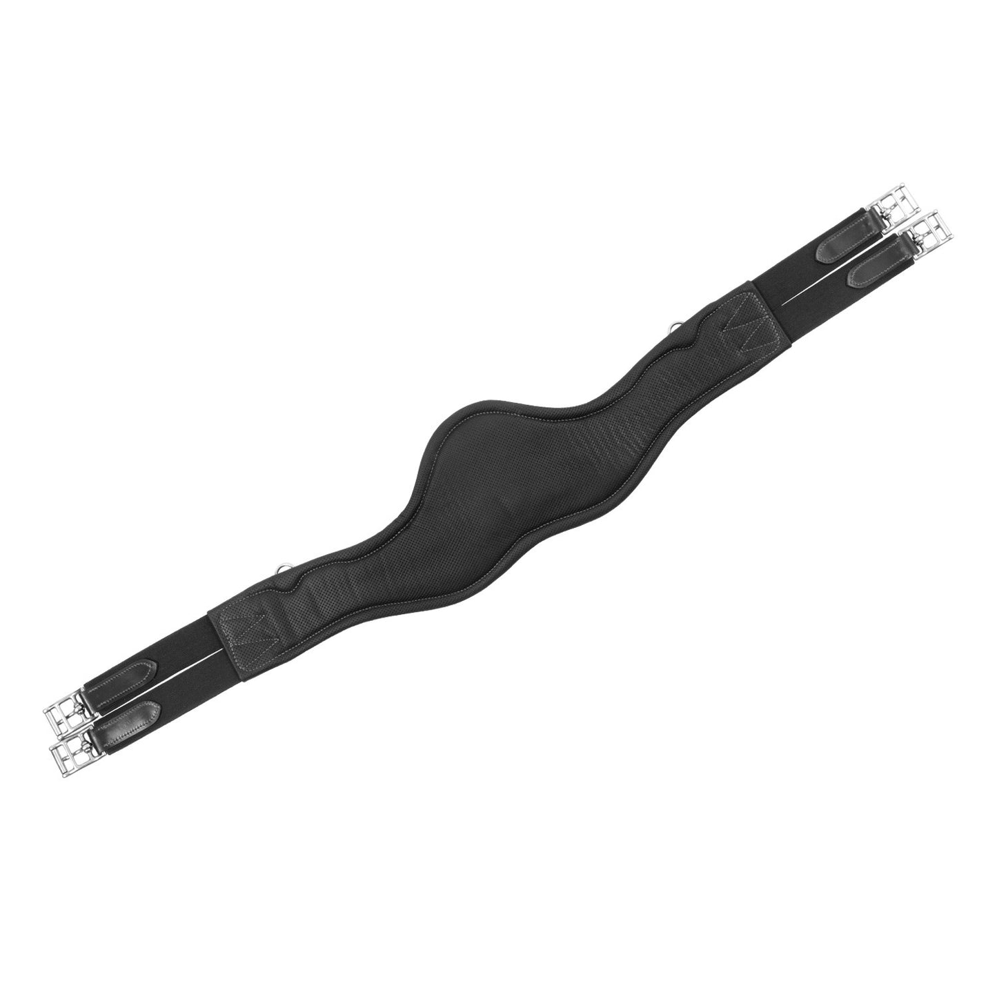 Cincha anatómica de salto de cuero Equestro - Negro