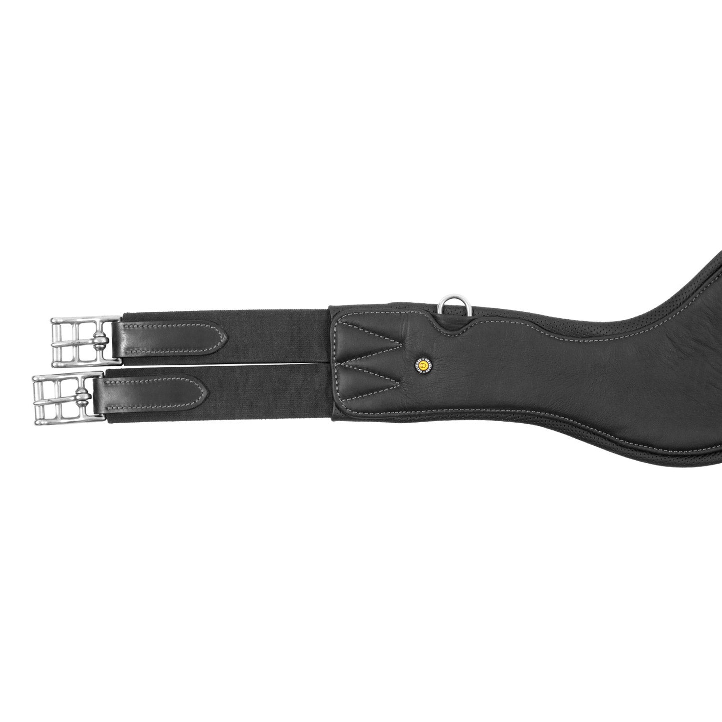 Cincha anatómica de salto de cuero Equestro - Negro