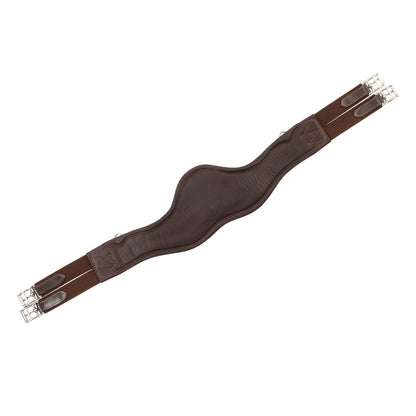 Cincha anatómica de salto de cuero Equestro - Marrón oscuro