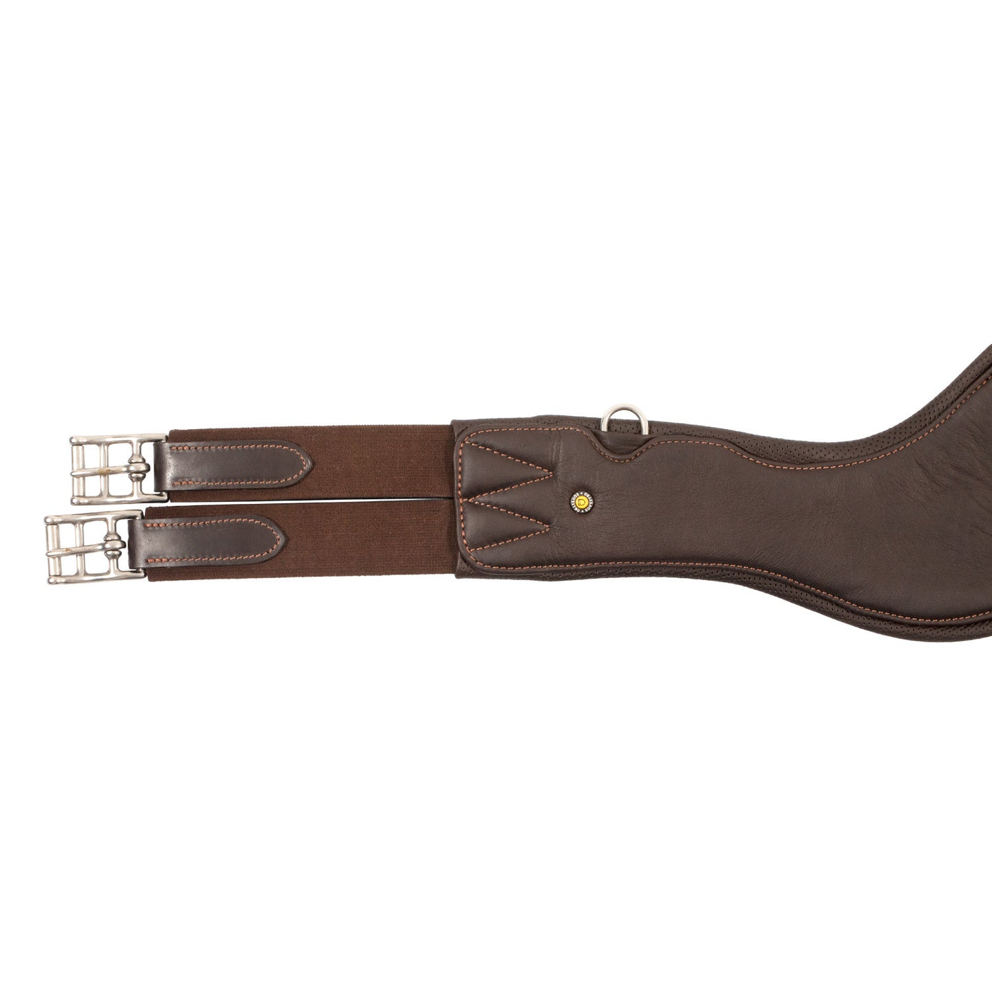 Cincha anatómica de salto de cuero Equestro - Marrón oscuro