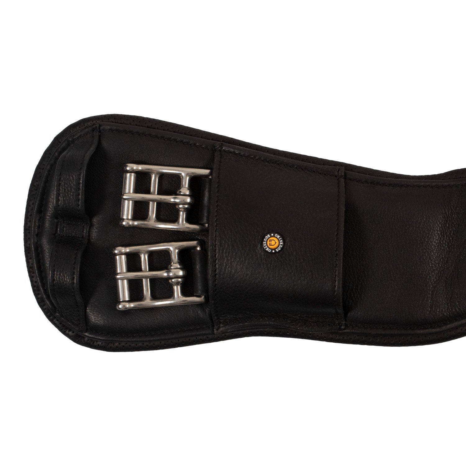 Cincha anatómica de doma de cuero suave Equestro - Negro