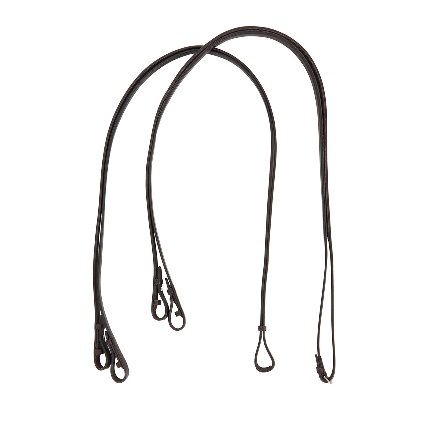 Dobles riendas de doma de cuero Equestro - Marrón oscuro