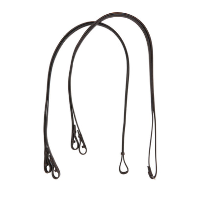 Dobles riendas de doma de cuero Equestro - Marrón oscuro