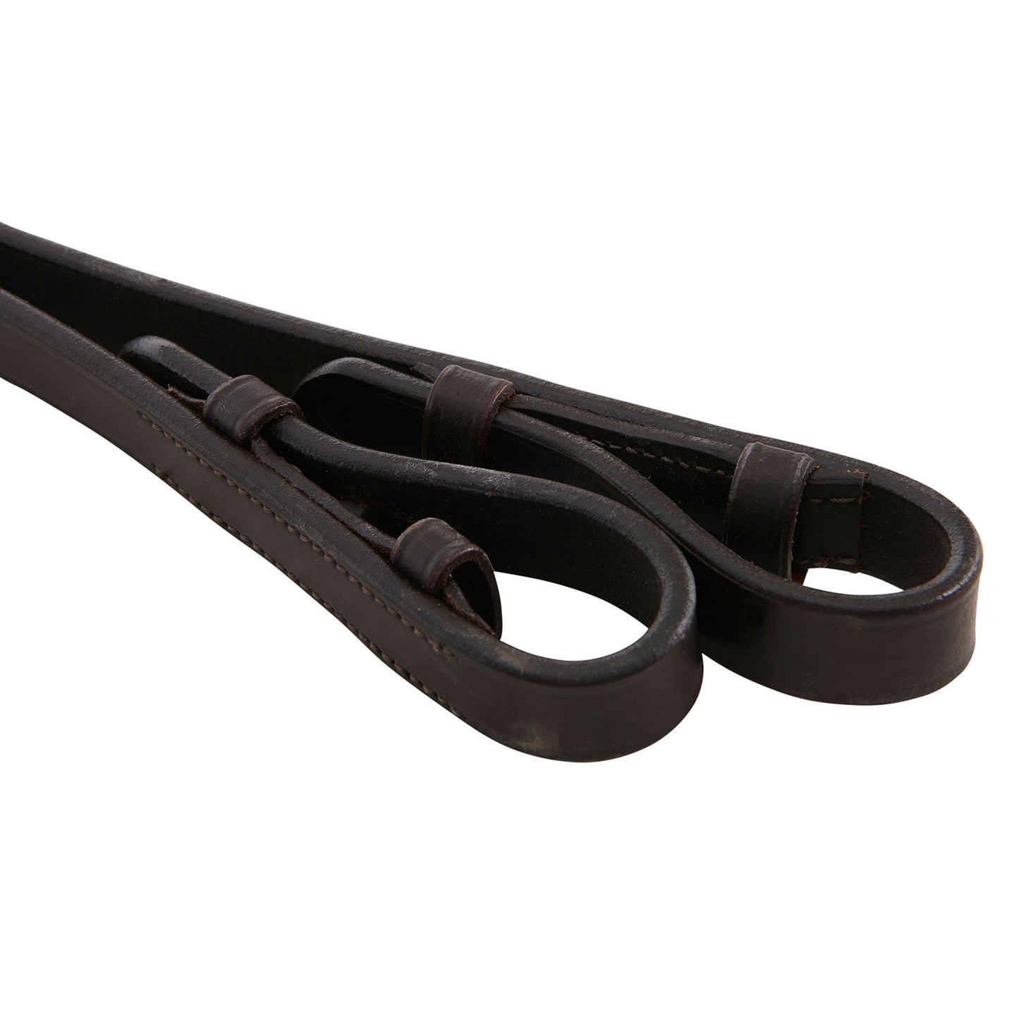 Dobles riendas de doma de cuero Equestro - Marrón oscuro
