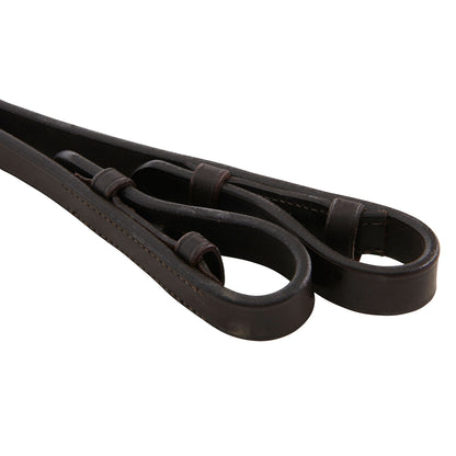 Dobles riendas de doma de cuero Equestro - Marrón oscuro