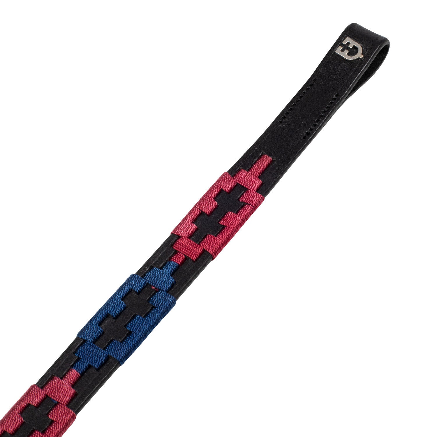 Frontal de cuero con decoraciones bicolor Equestro - Negro