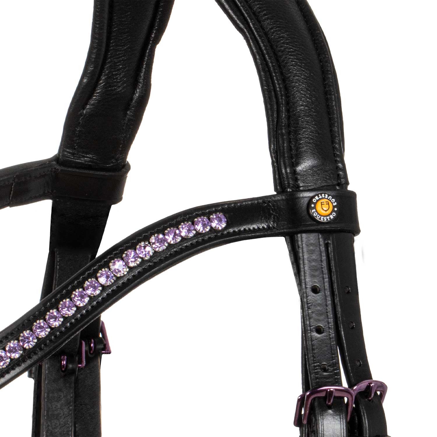 Brida anatómica negra de cuero Equestro - Negro