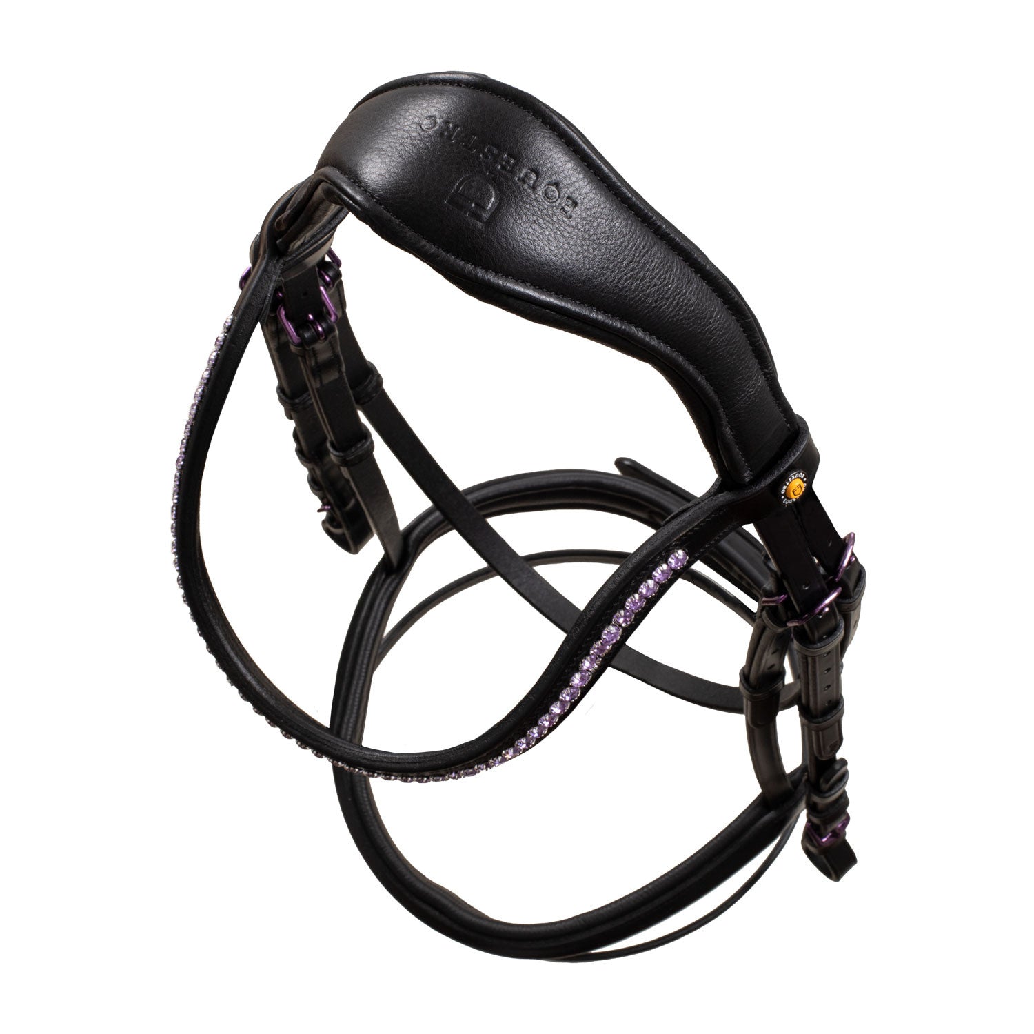Brida anatómica negra de cuero Equestro - Negro