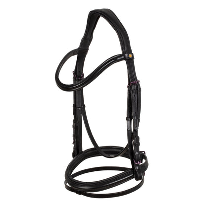 Brida anatómica negra de cuero Equestro - Negro