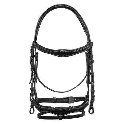 Cabezada anatómica con logo Equestro - Negro